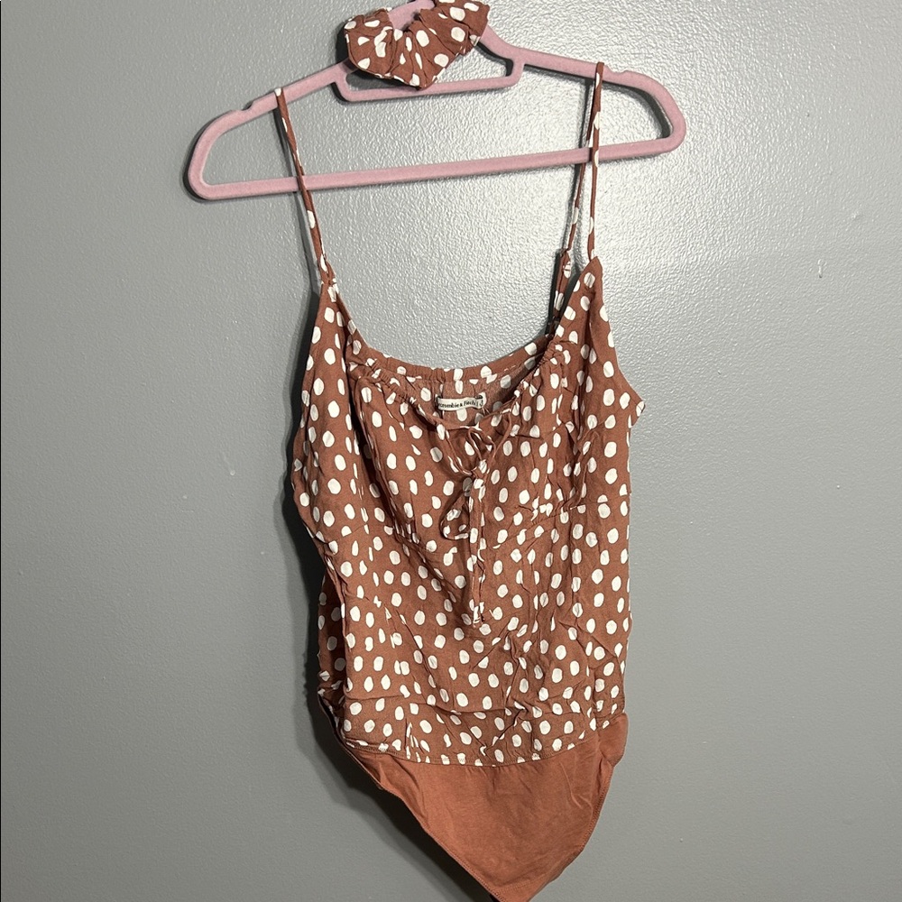 Abercrombie & Fitch Brown Polka Dot Bodysuit